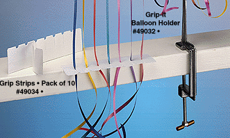 Adhesive Grip-Strip and Grip-It Balloon Holder 